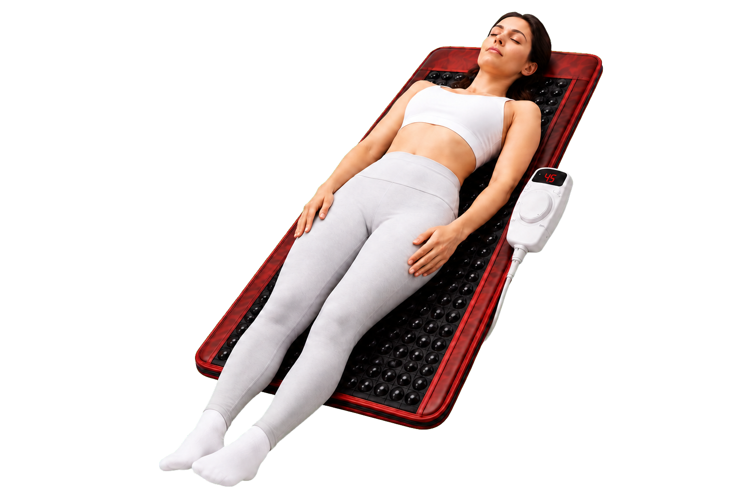 Mulher relaxando sobre a Manta de Hipertermia Hydrogen Max
